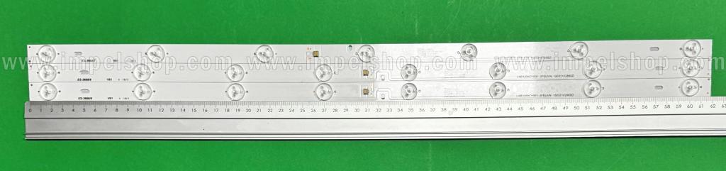 Zestaw listew LED do naprawy podświetlenia telewizora BLAUPUNKT 32" zestaw 3szt , 2szt x I-AB3200CY001 3FEUVN CRH-P32CA3535T030851U-REV1.0 , 8LED , 620MM , 3V & 1szt x I-AB3200CY002 3FEUVN CRH-P32CA3535T030751U-REV1.0 , 7LED , 620MM , 3V ,