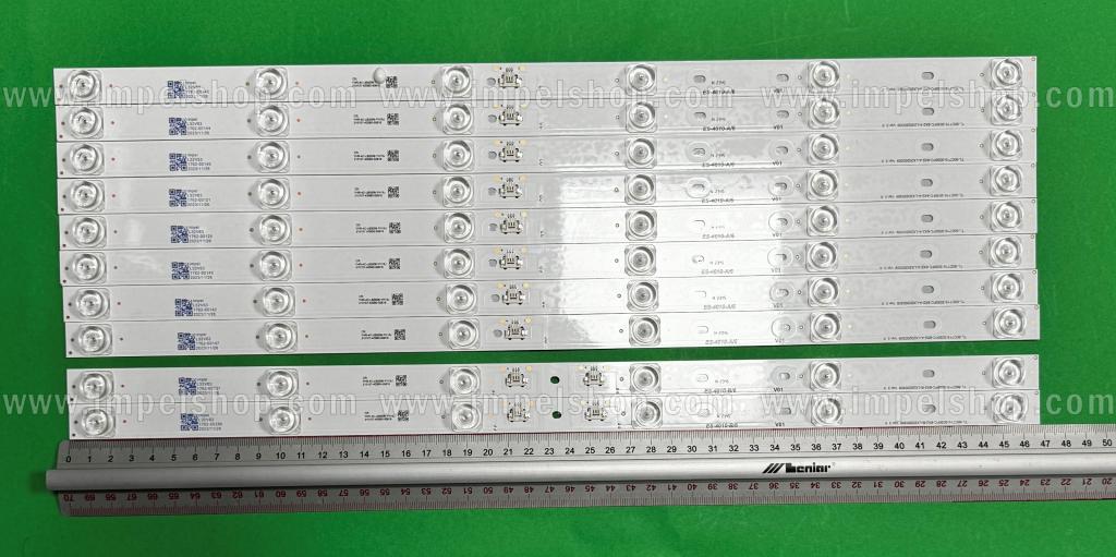 Zestaw listew LED do naprawy podświetlenia telewizora TCL / THOMSON 50" zestaw 10szt , 8szt x 50C715-3030FC-6X8-A-LX20200309 Ver.3 , 6LED , 470MM , 6V & 2szt x 50C715-3030FC-6X2-B-LX20200309 Ver.3 , 6LED , 470MM , 6V , NIEBIESKIE ŚWIATŁO