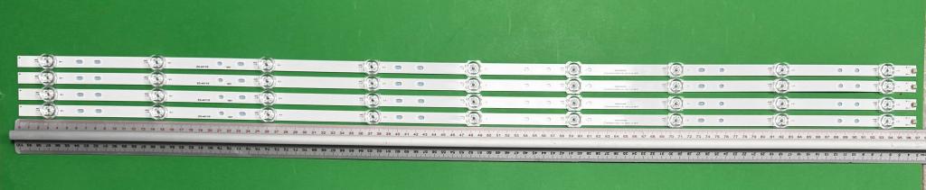 Zestaw listew LED do naprawy podświetlenia telewizora CHANGHONG / PHILCO 58" zestaw 4szt X LB-C580U18-EF8-R-G01-XRD1 JL.D580C1330-002BS-M_V01 CRH-ZG583030120482PREV1.2 , 12LED , 1147MM , 3V ,