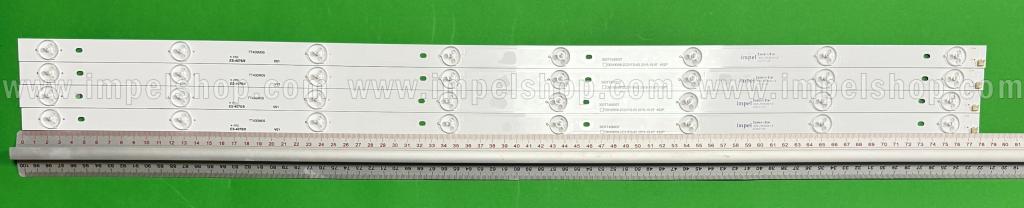 Zestaw listew LED do naprawy podświetlenia telewizora JTC 40" zestaw 4szt x 0D40D08-ZC21FG-02 303TT400037 TT400M06 , 8LED , 780MM , 3V ,