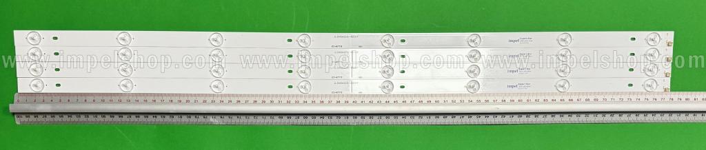 Zestaw listew LED do naprawy podświetlenia telewizora JTC 40" zestaw 4szt x JL.D40042235-140CS-F OD40D08-ZC21FG-02 2015-10-07 4S20 303TT400037 TT400M09 , 8LED , 780MM , 3V ,