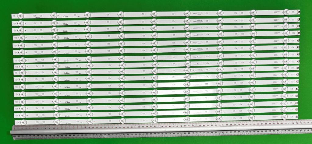 Zestaw listew LED do naprawy podświetlenia telewizora PHILIPS 65" zestaw 16szt X LB6507P V0_00 LB65089 V0_00 LB6508W 210BZ09D0B336BP01L , 9LED , 733MM , 3V ,