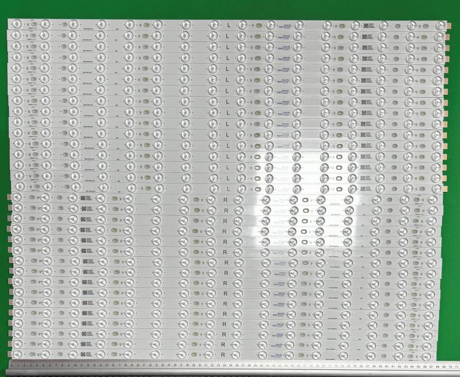 Zestaw listew LED do naprawy podświetlenia telewizora PHILIPS 65" zestaw 32szt , 16szt X LB65032 V0_01 & 16szt X LB65032 V1_01 , 210BZ16DL4331CP00L , 16LED , 685MM , 6V ,