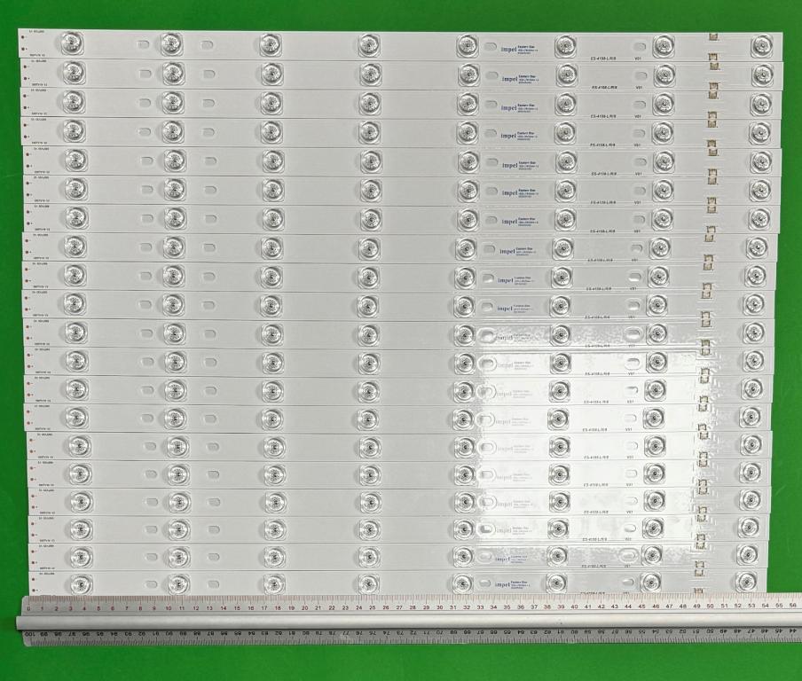 Zestaw listew LED do naprawy podświetlenia telewizora PANASONIC 55" zestaw 20sztuk , 10sztuk X 550TV19 V2 & 10sztuk X 550TV20 V2 , CX-55S15E04-3B5Y2-0-0-53P-0252-W CX-55S15E04-2B5Y2-0-D-54Q-1953-U CX-55S15E03-2B5Y2-0-D-540-1910-U , 8LED , 542MM , 3V ,