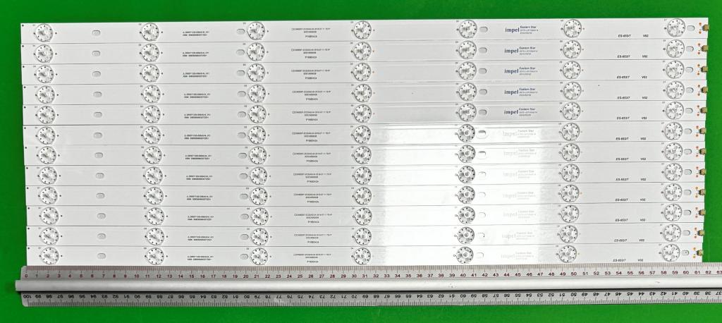 Zestaw listew LED do naprawy podświetlenia telewizora HAIL 65" zestaw 12szt X SJ.CX.D6500701-3030NS-M , JL.D65071330-006AS-M_V01 , CX65D07-ZC22AG-04 2016-07-11 7S1P 303CX650038 , 7LED , 615MM , 6V ,