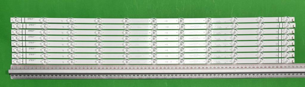 Zestaw listew LED do naprawy podświetlenia telewizora TCL 75" zestaw 8 sztuk X 75HR330M11N02 V1 , YSL-L E479275 94V-0 , 11LED , 718MM , 6V , białe światło ,