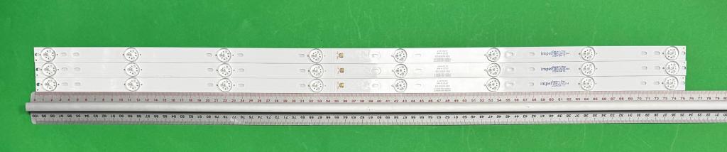 Zestaw listew LED do naprawy podświetlenia telewizora TOSHIBA / CONDOR 40" zestaw 3szt X JL.D40081330-140ES-M M035-400-3030-N JL.D40081330-140GS-M M035-400-3030-N T304024153 E469119 94V 035-400-3030-8 MS-L2271-V4 , 8LED , 753MM , 6V ,