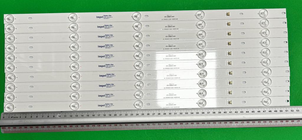Zestaw listew LED do naprawy podświetlenia telewizora RCA 55" zestaw 10szt x JL.D55051330-140DS-M , 5LED , 519MM , 3V ,