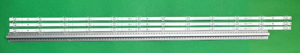 Zestaw listew LED do naprawy podświetlenia telewizora HISENSE 58" zestaw 3szt x LB58005 LB58006 HD580X1U01-2019072901 , 12LED , 1100MM , 3V ,