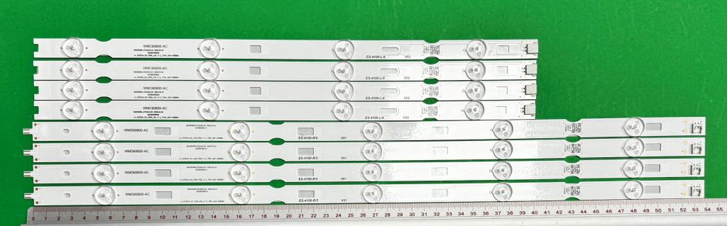 Zestaw listew LED do naprawy podświetlenia telewizora GRUNDIG / ARCELIK 50" zestaw 8szt , 4szt X WMD60600-AC SE50D09R-ZC22AG-03 2020-02-22 303SE500010 303SE400023 E466169 XY-MH L4_OCEAN_E0_CDM_R05_V1.2_T8R_LM41-00996A , 4LED , 399MM , 3V & 4szt X L: WMC60600-AC SE50D09L-ZC22AG-03 2020-02-22 303SE500009 303SE400022 E466169 XY-MH L4_OCEAN_E0_CDM_L04_V1.2_TAW_LM41-00995A , 5LED , 545MM , 3V ,