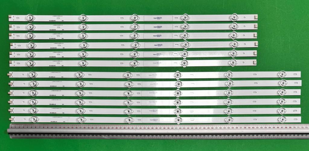 Zestaw listew LED do naprawy podświetlenia telewizora VIZIO 65" zestaw 12szt , 6szt X JL.D650B1330-202BL-M_V03 & 6szt X JL.D650B1330-202BR-M_V04 , 6V ,