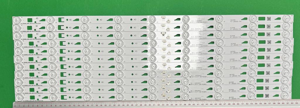 Zestaw listew LED do naprawy podświetlenia telewizora TCL 55" zestaw 11 sztuk X 4C-LB5509-YH4 4C-LB5509-YH5 TMT_55S4600_3030C_9S1P REV.V3 , 9LED , 618MM , 3V ,