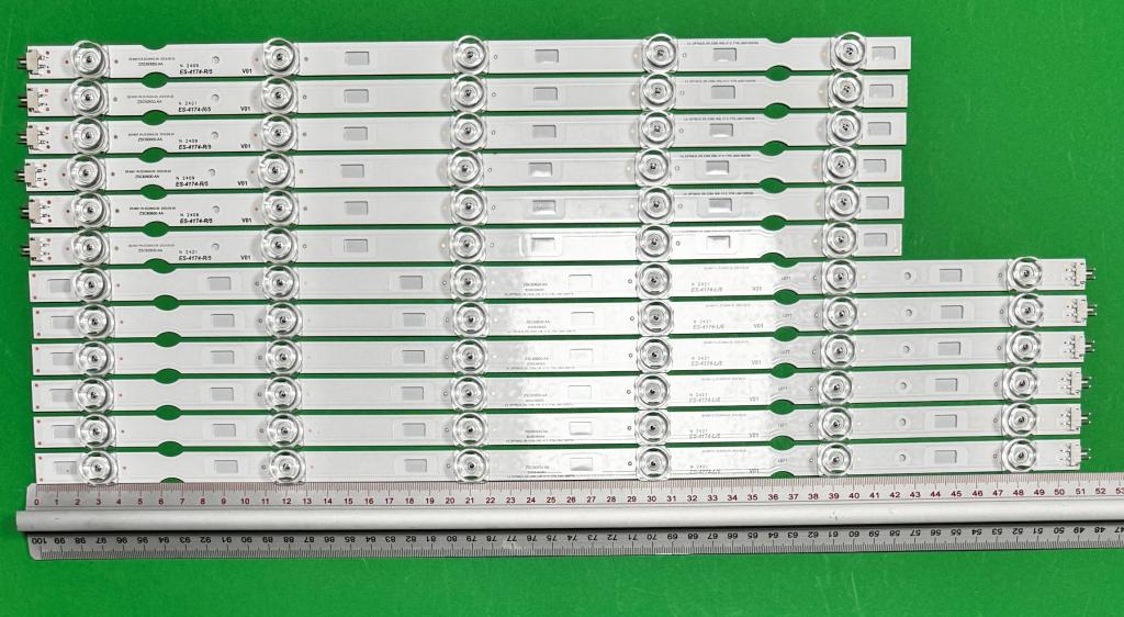 Zestaw listew LED do naprawy podświetlenia telewizora GRUNDIG / ARCELIK 49" zestaw 12szt , 6szt X L4_OPTIMUS_D9_CDM_L06_V1.0_T7W_LM41_00977A ZSC60600-AA SE49D11L-ZC29AG-05 6LED , 3V , 512MM & 6szt X L4_OPTIMUS_D9_CDM_R05_V1.0_T7W_LM47_00978A ZSD60600-AA SE49D11R-ZC29AG-05 , 5LED , 3V , 420MM ,