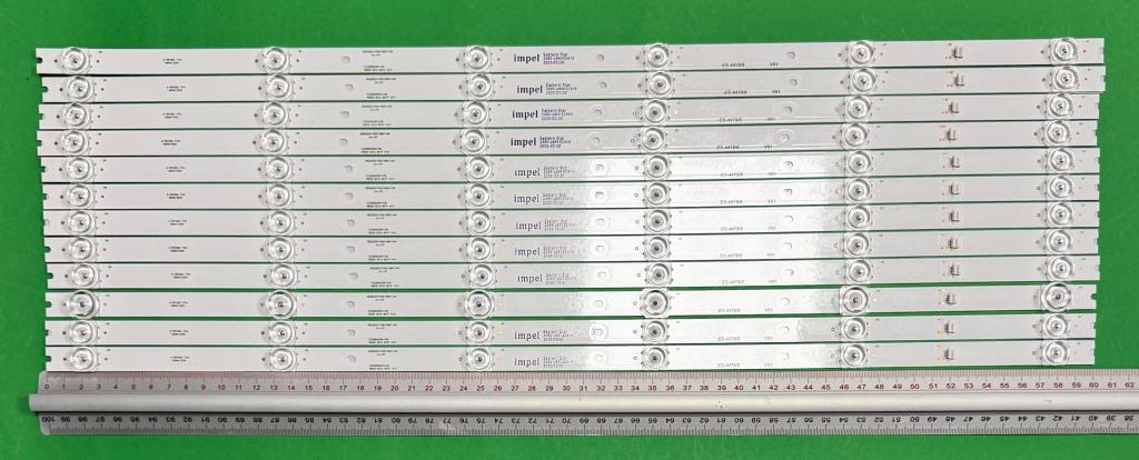 Zestaw listew LED do naprawy podświetlenia telewizora CELLO 65" zestaw 12szt X ZN-65JA06A-12 200720 V3.3 C4Z433G NPC-D18-65-ZX-DT6-A0 C13000S5G201010SA3AL , 6LED , 601MM , 3V ,