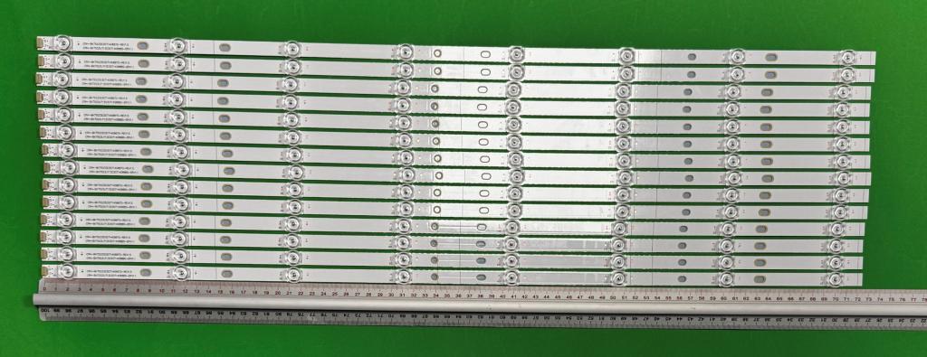 Zestaw listew LED do naprawy podświetlenia telewizora HISENSE 75" zestaw 14szt x CRH-BK75S33030T1408870-REV1.5 , 8LED , 726MM , 3V