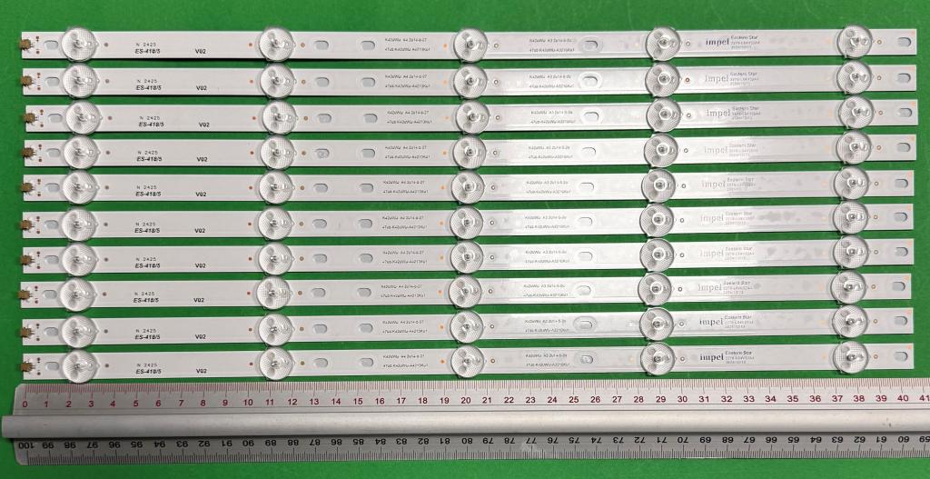 Zestaw listew LED do naprawy podświetlenia telewizora PHILIPS 42" zestaw 10szt x K420WD A4 4708-K420WD-A4213K01 K420WD A3 4708-K420-A3216K01 K420WD147 , 5LED , 407MM , 3V ,