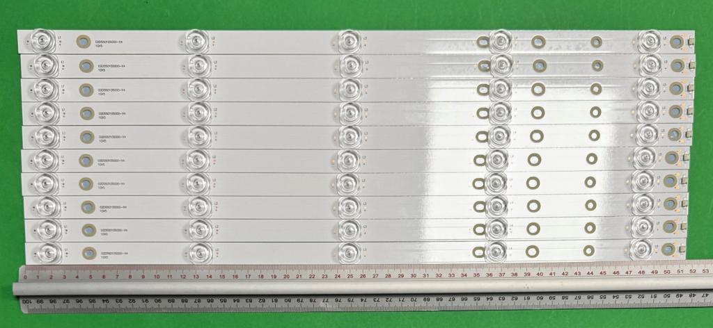 Zestaw listew LED do naprawy podświetlenia telewizora AOC / PHILIPS 55" zestaw 10szt x LB-GM3030-GJ0D205510X5XD29-T 02D550105000-X4 10X5 3AS5CY51617 210BZ05D0B333BM00C 18105 210172 CLHEF6V5000C , 515MM , 3V ,