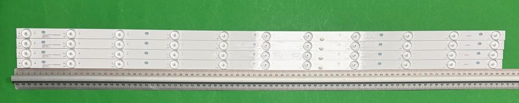 Zestaw listew LED do naprawy podświetlenia telewizora NEVIR 43" zestaw 4szt X JS-LB-D-JP4320-111DBAD E43DF2000 , 11LED , 857MM ,