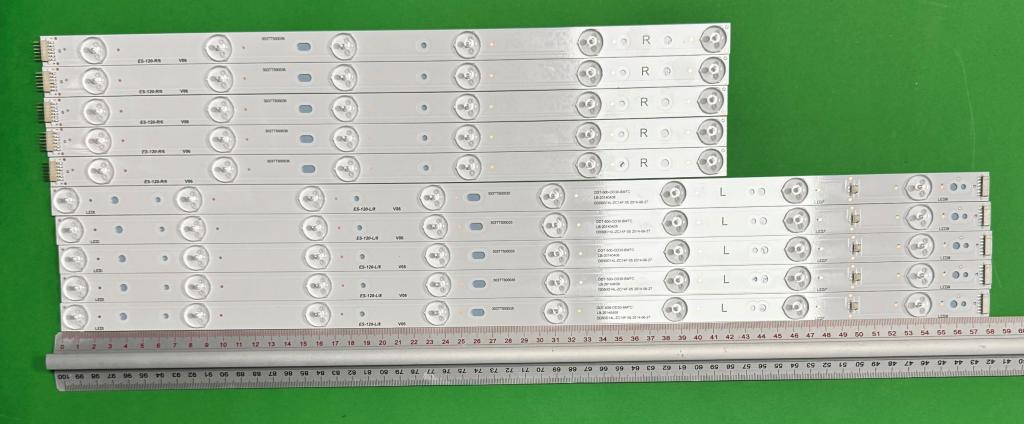 Zestaw listew LED do naprawy podświetlenia telewizora JTC 50" zestaw 10szt, 5szt X OD50D14L-ZC14F-03 2014-04-21 303TT500033 , 8LED , 528MM , 3V & 5szt X OD50D14R-ZC14F-03 2014-04-21 303TT500034 , 6LED , 419MM , 3V ,