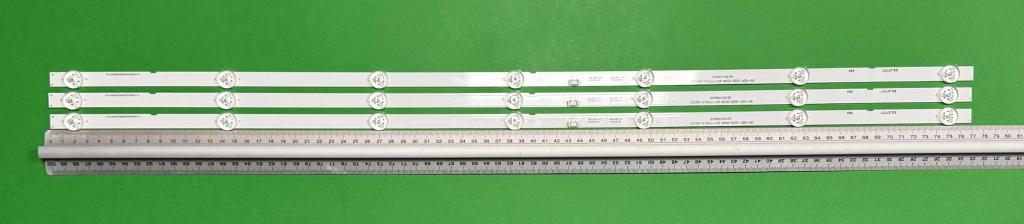 Zestaw listew LED do naprawy podświetlenia telewizora TESLA / PHILIPS 43" zestaw 3szt x 05-43DF-3030-OD38-3X7-770X12-190702 261501008620 , 7LED , 771MM , 3V ,