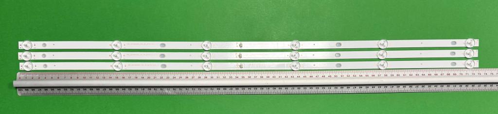 Zestaw listew LED do naprawy podświetlenia telewizora NEVIR 39" zestaw 3szt x HRS_SQY39GA064_3X6_2W_MCPCB 12mm_V1 , 6LED , 730MM , 3V ,