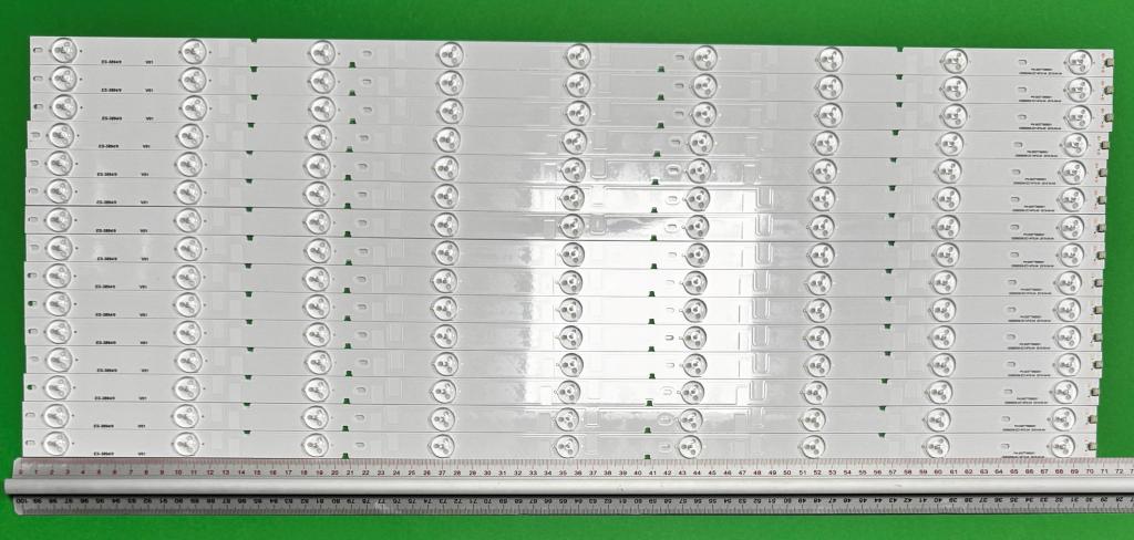 Zestaw listew LED do naprawy podświetlenia telewizora AKAI 65" zestaw 15szt x 0D65D09-ZC14FG-04 2015-04-04 PN:303TT650031 , 9LED , 705MM , 3V ,