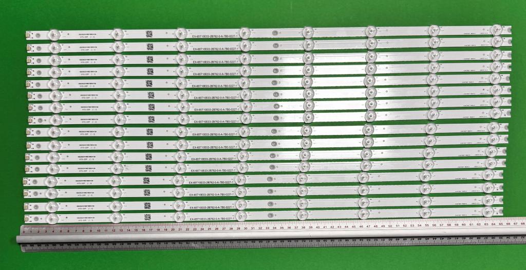 Zestaw listew LED do naprawy podświetlenia telewizora VIZIO 65" zestaw 16szt x LB65018 V0_01 EX-65T10E03-3B763-0-F-624-4870-1 , 8LED , 655MM , 3V ,