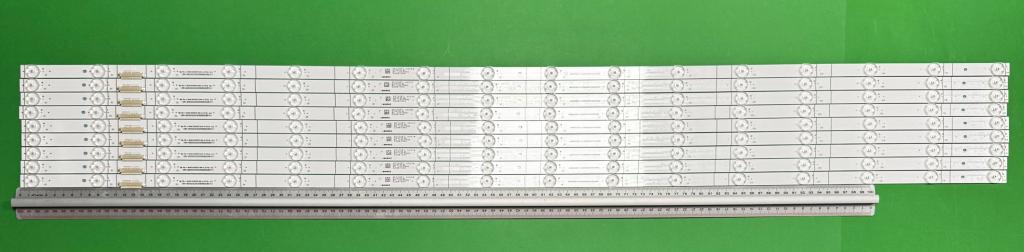 Zestaw listew LED do naprawy podświetlenia telewizora HISENSE 55" zestaw 9szt x CRH-BX55X3U3030160902UREV1.1 JHD550X3U81-TA+2020022801+SVH550F82  JHD550X3U81-TA+2019122801 LB5500X V0 , 16LED , 1164MM , 3V ,