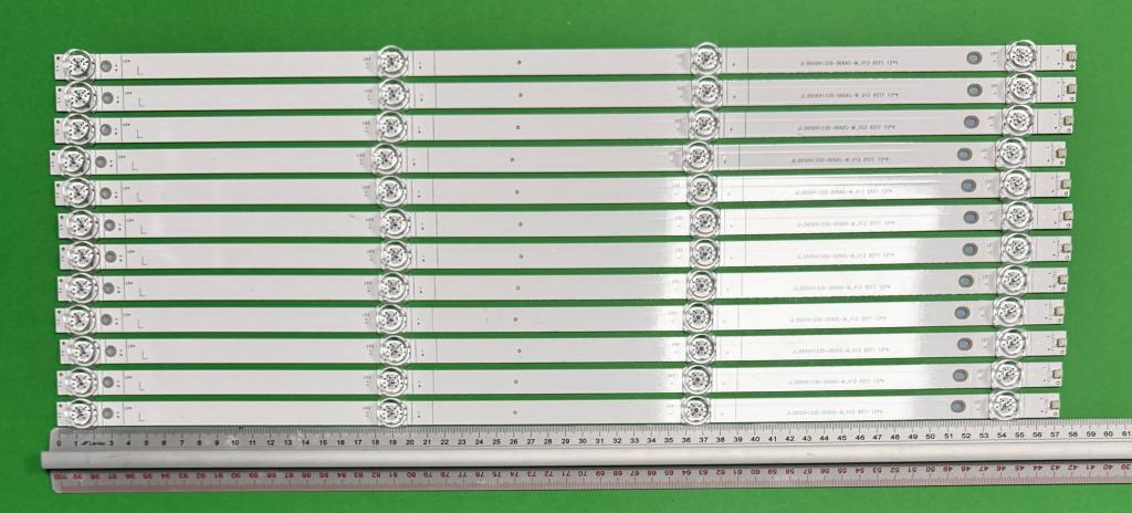 Zestaw listew LED do naprawy podświetlenia telewizora QLIVE 65" zestaw 12szt x JL.D65041330-006AS-M_V04 JL.D65041330-006AS-M_V12 65T1 12*4 308056504JF00001 190LM GS 3.0-3.2V , 4LED , 573MM , 3V ,