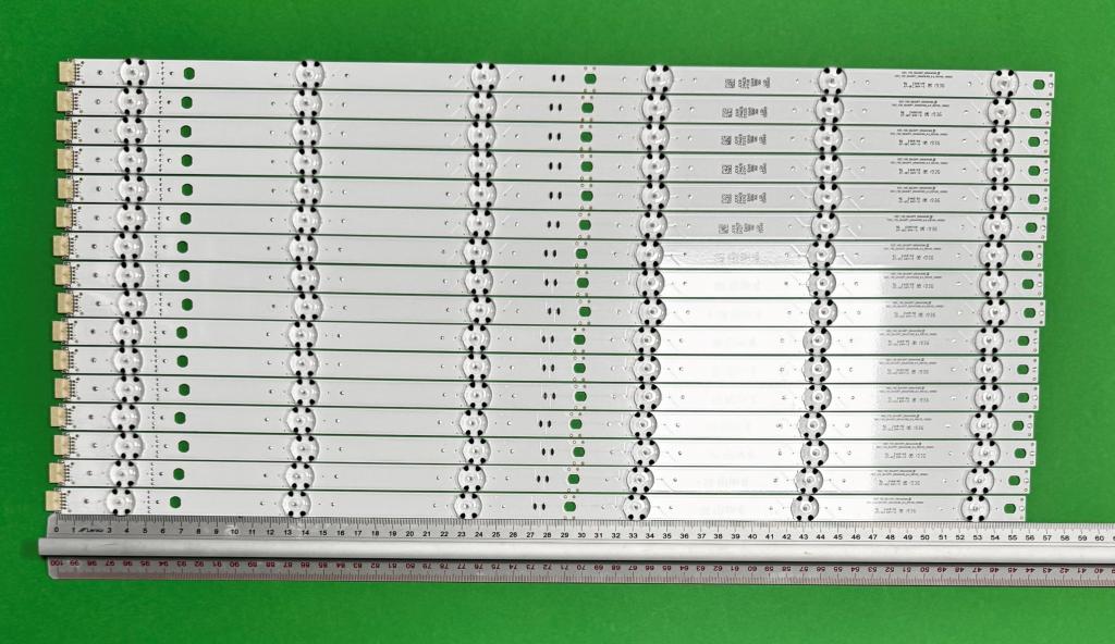 Zestaw listew LED do naprawy podświetlenia telewizora LG 55" zestaw 16szt X SSC_Y20_SlimDRT_55NANO90_LGD / SSC_Y20_SlimDRT_55NANO90_LGD_REV00_190925 , 6LED , 562MM , 21V , AGF30017702 , AGF30017701 , EAV64757901 ,
