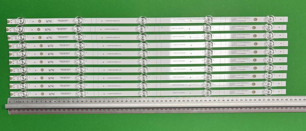 Zestaw listew LED do naprawy podświetlenia telewizora HISENSE 65" zestaw 10szt x LB6508H HD650Y1U71-T0L3-2020043001 HD650Y1U71-T0L3+2020062602+SVH650AL3 HD650Y1U51-T0L2 CRH-BX65Y1U713030T100506Q-REV1.2 , 5LED , 618MM , 3V ,