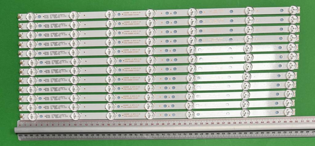 Zestaw listew LED do naprawy podświetlenia telewizora TOSHIBA 49" zestaw 12szt x K490WDR A1 2015-11-24 / 4708-K49WDR-A1213K11 , 7LED , 497MM , 3V ,