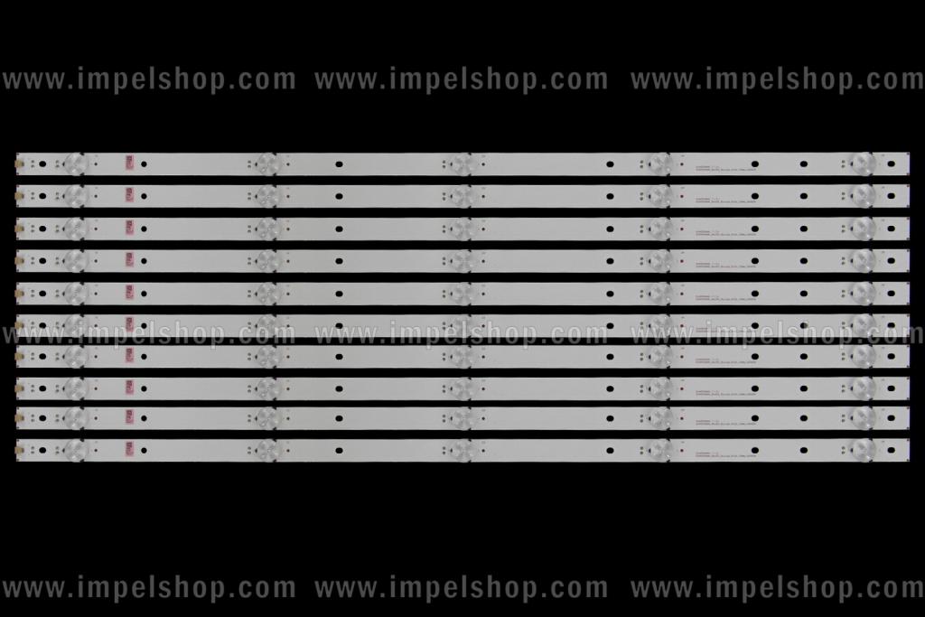 Zestaw listew LED do naprawy podświetlenia telewizora HISENSE 55" zestaw 10szt X SVH550AN4_Rev02_5w1cop_RJW1_15mm_160606