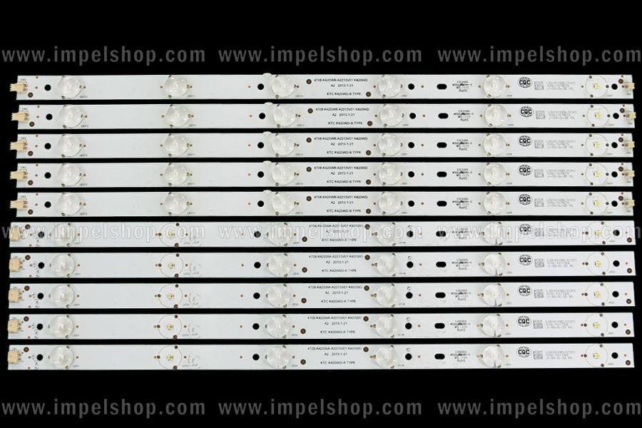 Zestaw listew LED do naprawy podświetlenia telewizora ENIE/PHILIPS 42" zestaw 10szt , 5A+5B A:4708-K420WA-A2213V01 K420WD A2 2013-1-21 KTC K420WD-A TYPE B:4708-K420WB-A2213V01 K420WD A2 2013-1-21 KTC K420WD-B TYPE ,